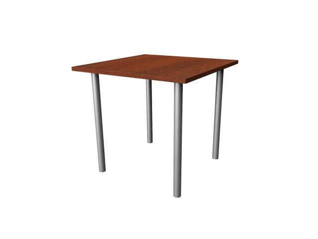 Обеденный стол на хромированных опорах для гостиницы 80х80х73 см - «Comfort Style», Орех