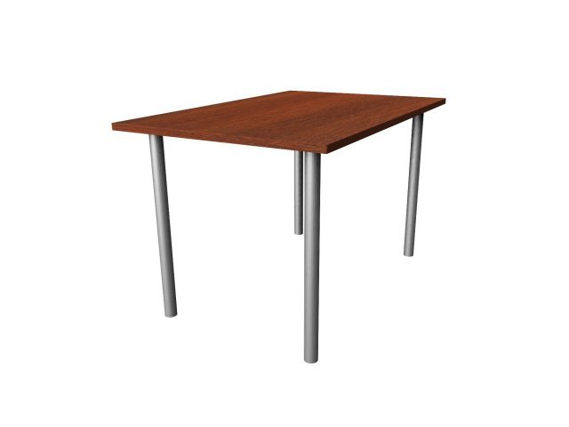 Обеденный стол на хромированных опорах для гостиницы 120х80х73 см - «Comfort Style», Орех
