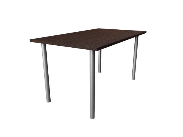 Обеденный стол на хромированных опорах для гостиницы 140х80х73 см - «Comfort Style», Дуб Венге