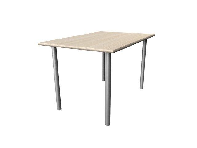 Обеденный стол на металлических опорах для гостиницы 120х80х73 см - «Comfort Deko», Ясень Шимо светлый