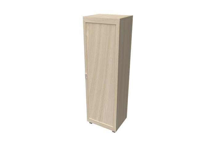 Одностворчатый шкаф-гардероб для гостиницы 66х46х200 см - «Comfort Quadro», Ясень Шимо светлый