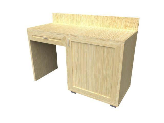 Стол с тумбой под холодильник для гостиницы 150х60х80(97) см - «Comfort Quadro», Дуб Беленый