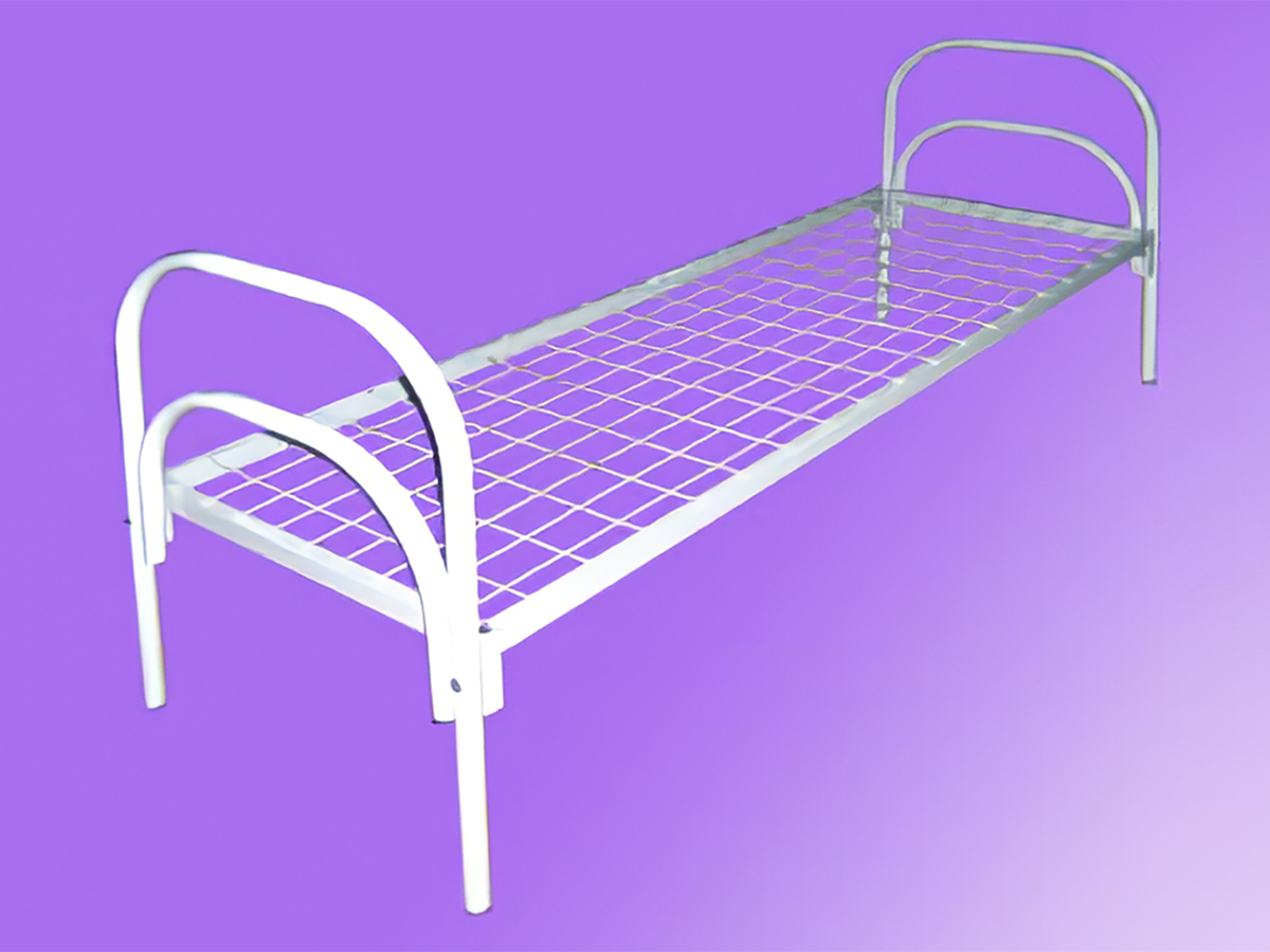 Одноярусная кровать ЭКОНОМ (сетка 100х100) для общежития 190х70х80 см - «Comfort Econom»